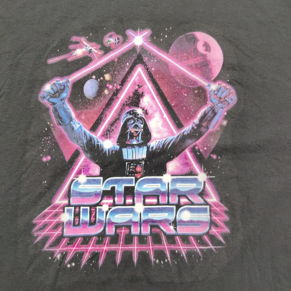 Star Wars Darth Vader Men 5XL Purple Neon Glow Black Cotton T-Shirt NEW